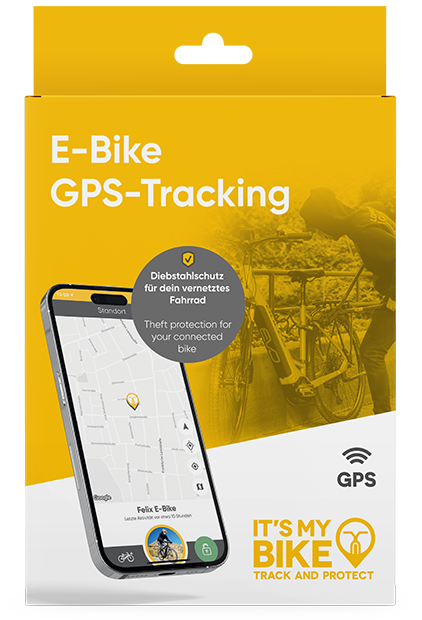 IT'S MY BIKE App auf dem Smartphone mit der Karte eines georteten E-Bikes